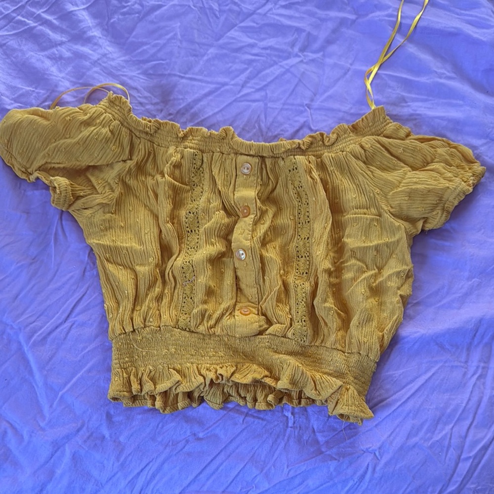 Yellow Off-Shoulder Women's Top